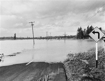 (SALEM, OREGON--THE CHRISTMAS FLOOD) Album with 42 photographs made in the days after the Christmas Flood, one of the worst disasters